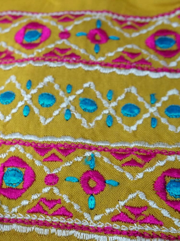 Yellow Embroidered Top